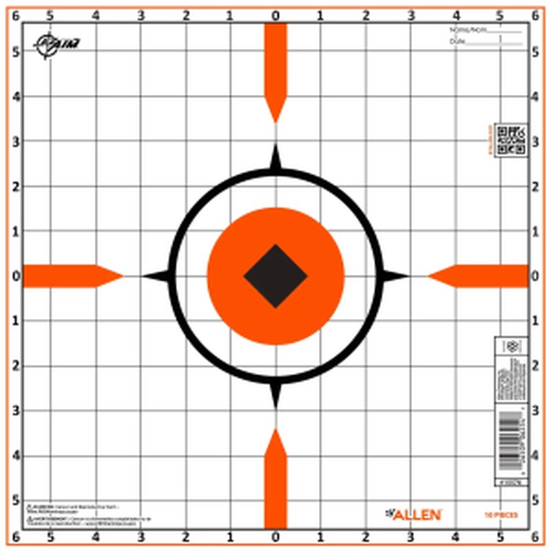 Allen 15576 Sight-In Grid Hanging Paper 12x12 Bright Orange 10-Pack
