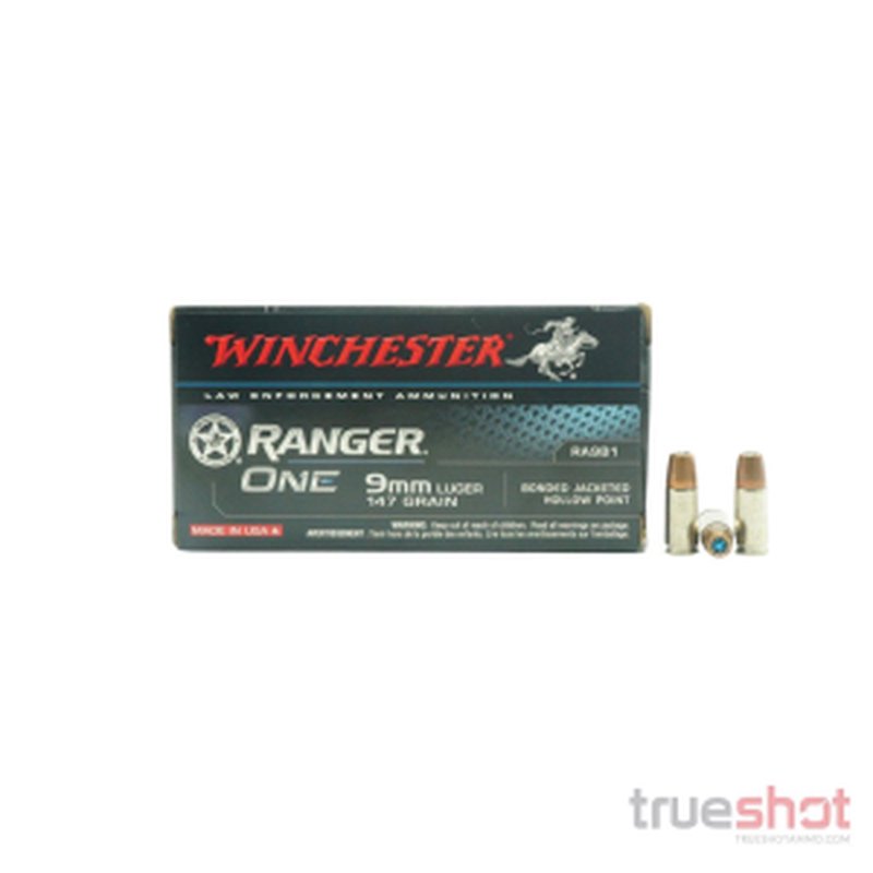 Winchester Ranger 9mm 147 Grain Bonded JHP Ammunition