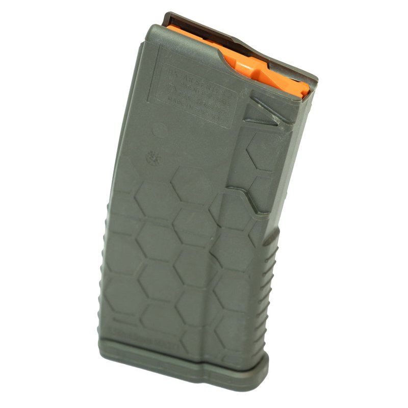 HEXMAG Shorty AR-15 Magazine 20-Round OD Green POLYHEX2 HEXTURE Grip