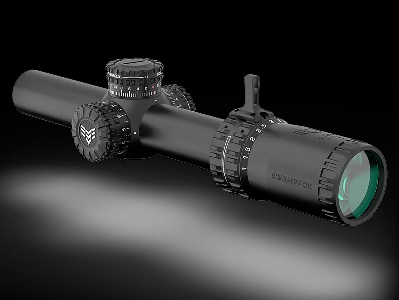 Swampfox Optics 1-10x24mm SFP IR Guerrilla Dot BDC Red Reticle Black Scope