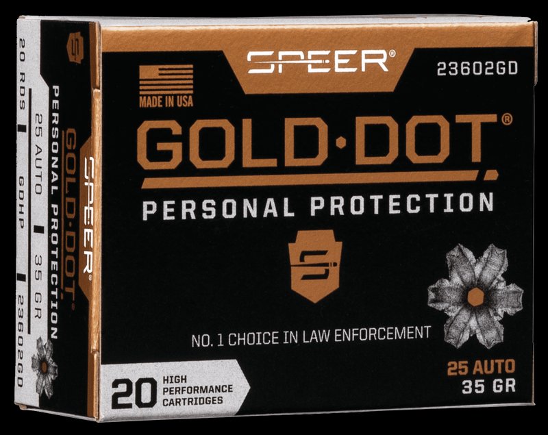 Speer Gold Dot .25 ACP Hollow Point 35 Grain 20 Rounds