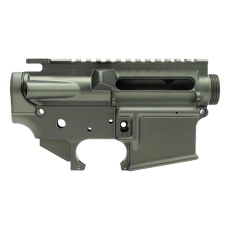 Evolve Weapons Systems AR-15 Receiver Set Upper + Lower Green Anodized