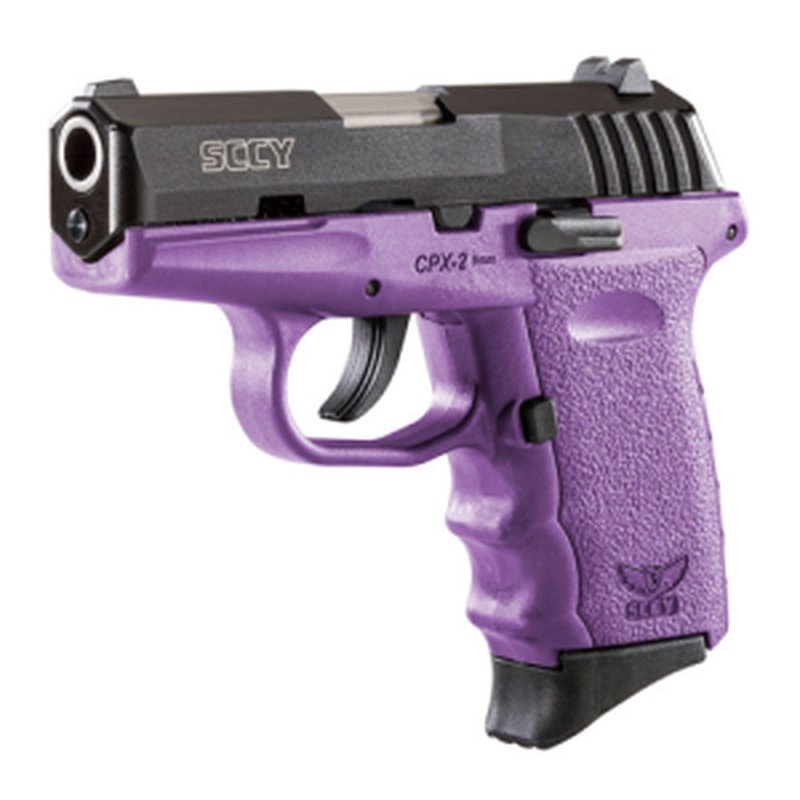 SCCY CPX-2 CBPU 9mm Pistol 3.1 in Black with Purple Magazines
