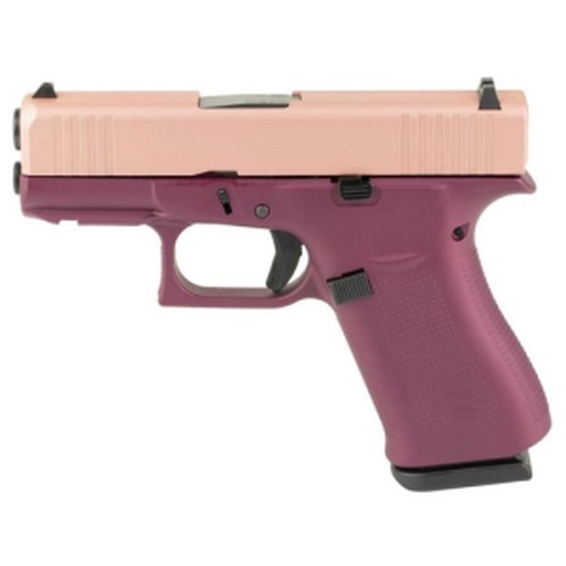 Glock G43X 9mm Compact Pistol 3.4in 10rd Gold & Black Cherry