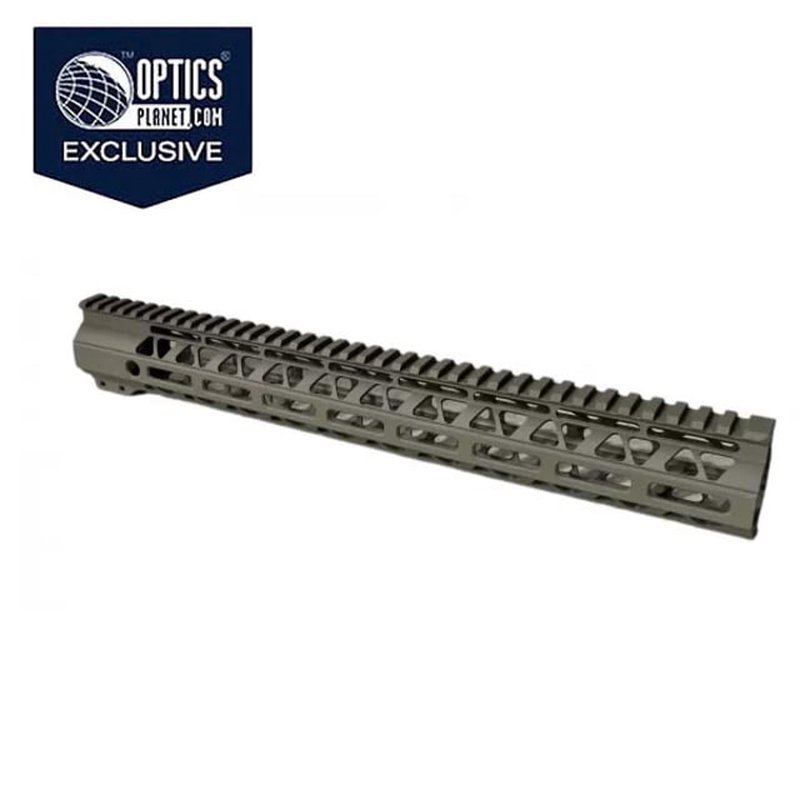 Moriarti OpticsPlanet Exclusive AR-15 15in MLOK Rail Free-Float Diamond Cut FDE Cerakote