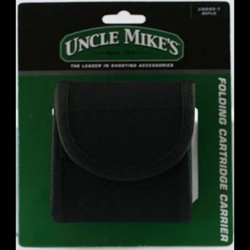 Uncle Mike's 88451 Folding Cartridge Carrier made of Nylon with Black Finish & Hook/Loop Closure for Rifles
