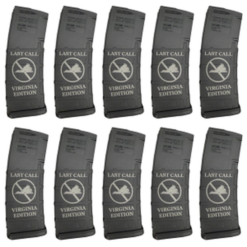 Magpul PMAG Gen M2 MOE AR-15 Magazine 30-Round 5.56 NATO Black Virginia Last Call Edition 10 Pack