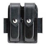 Safariland 77 Double Magazine Pouch Fits Glock 17/22 Hi Gloss Black with Chrome Snap
