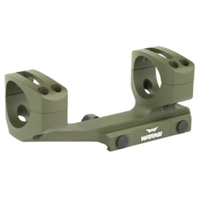 Warne Gen 2 Extended Skeletonized MSR Mount (30mm, OD Green, fits AR-15)