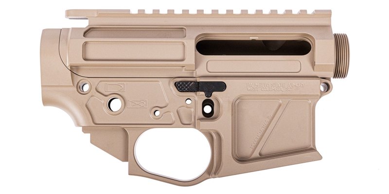 PSA Custom Series Billet Receiver Set w/Ambi Bolt Release and Tension Screw - Tan