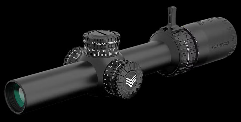 Swampfox Optics 1-6x24mm SFP Red Guerrilla Dot MOA LPVO Scope (Black)