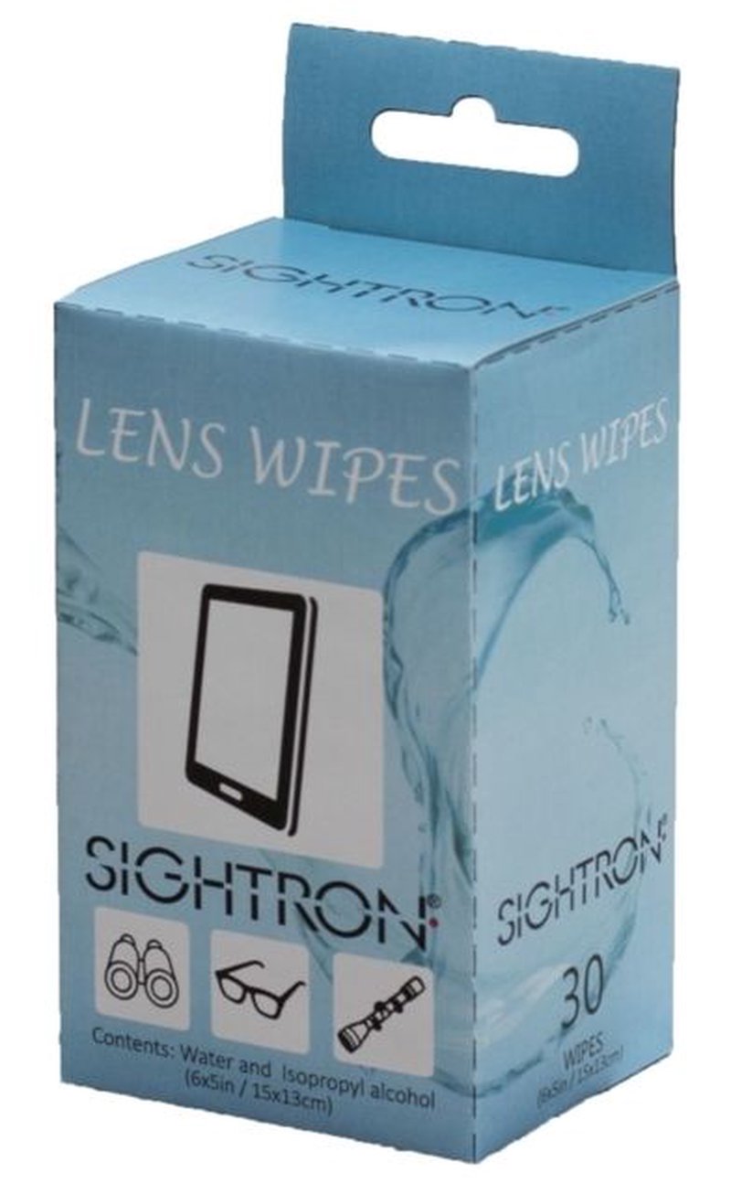 Sightron Rifle Scope Lens Wipes 30-Pack Black Alcohol Wipes