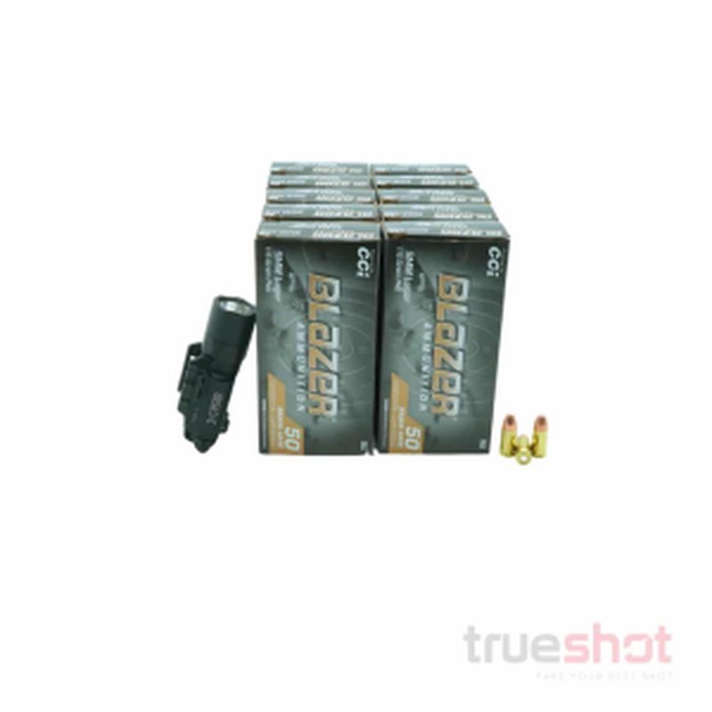 Surefire X300T-A Pistol Flashlight Bundle with 500 Rounds of 9mm FMJ Ammo