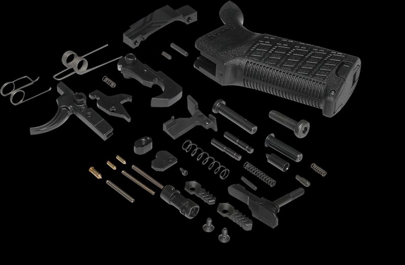 CMMG ZEROED AR-15 Lower Parts Kit Ambidextrous Safety Mag Catch Black Grip