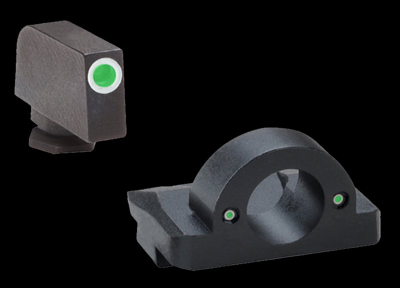 AmeriGlo GL126 Ghost Ring Night Sight Fits Glock 20/21 Tritium Green w/White Outline Front Tritium Green Rear