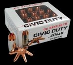 G2 Research Civic Duty 40 S&W 122gr Copper Expansion Projectile Ammo