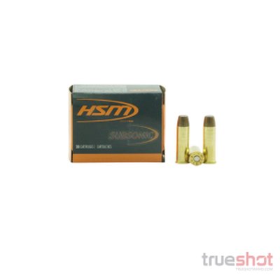 HSM 44 Magnum Ammunition 280 Grain Flat Nose Brass Case