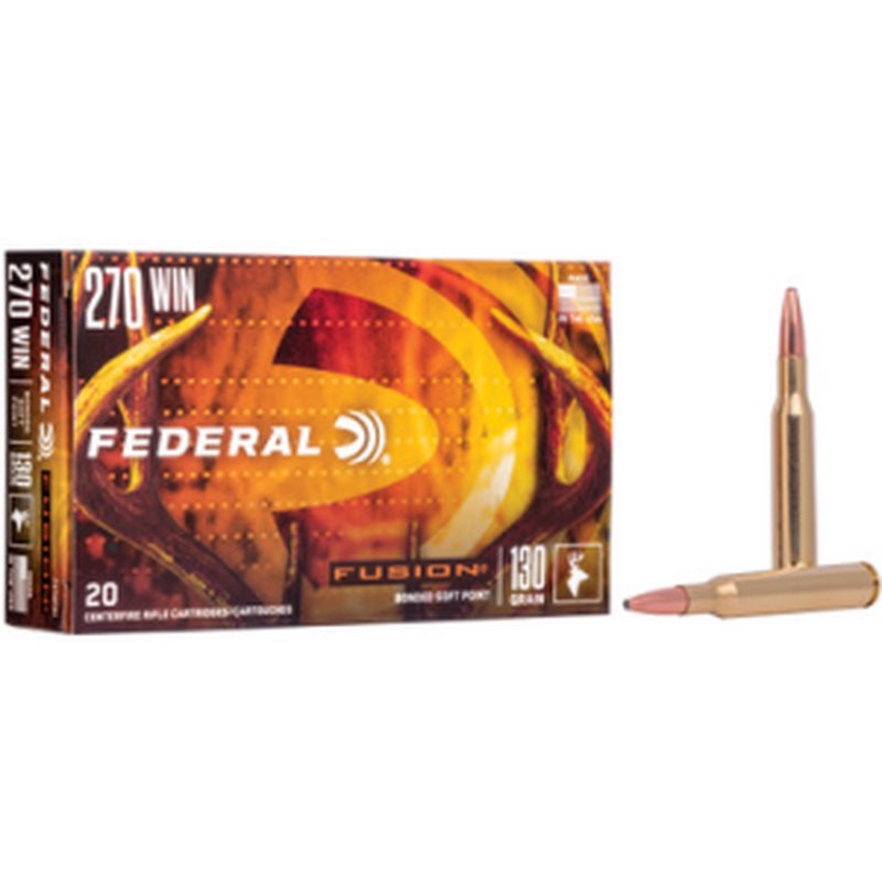 Federal Fusion 270 Winchester Soft Point 130gr Rifle Ammo (20 Rounds)
