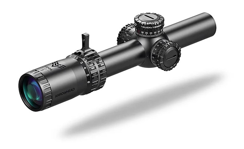 Swampfox Arrowhead Series 1-8X24 SFP IR MOA 30mm Tube Riflescope - ARH18241-M