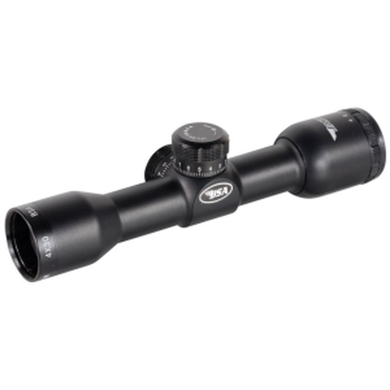 BSA Tactical Weapon Rifle Scope 4x 30mm Mil Dot Reticle Matte Black