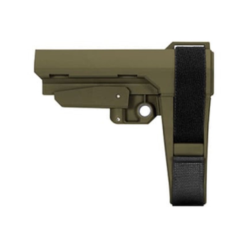 SB Tactical SBA3X-04-SB SBA3 Synthetic OD Green 5-Position Adjustable for AR-Platform