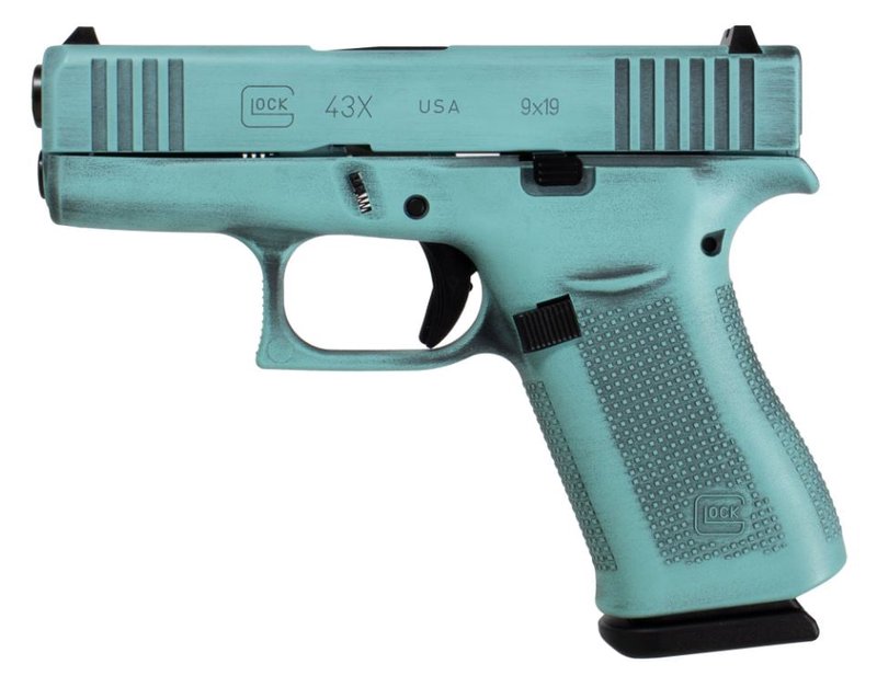 Glock G43X 9mm 3.41in Barrel Robin's Egg Blue Finish