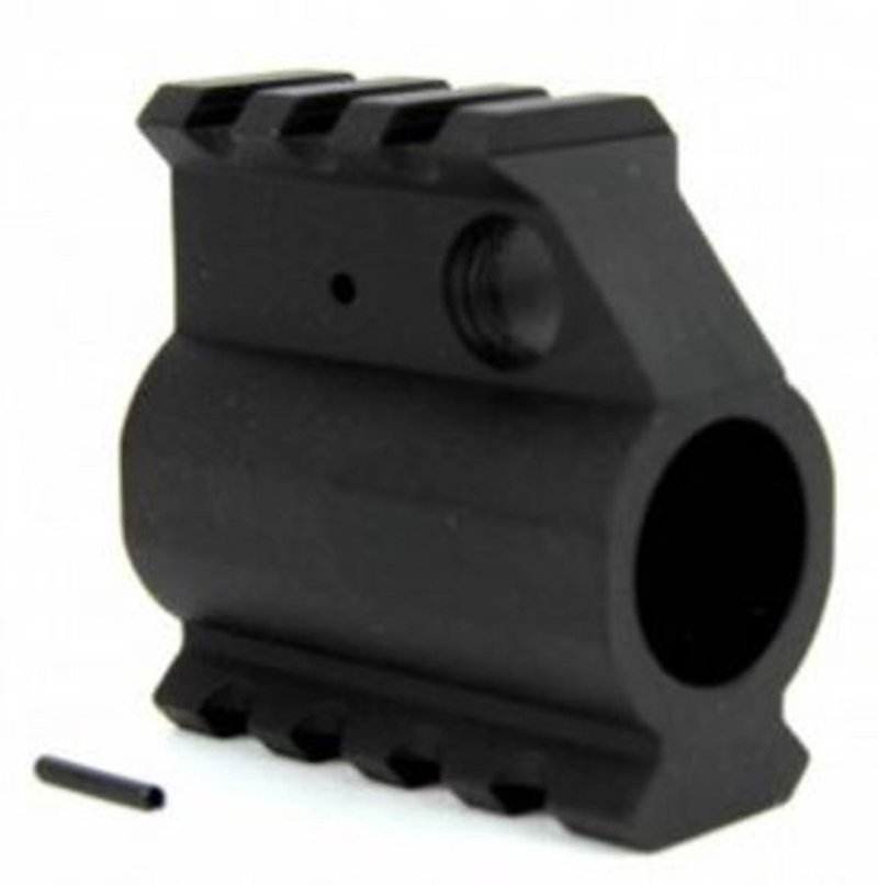 Tacfire AR15/.750 High Profile Gas Block/Mil-Spec/Alum. w/Pin & Top/Bottom Rail Black