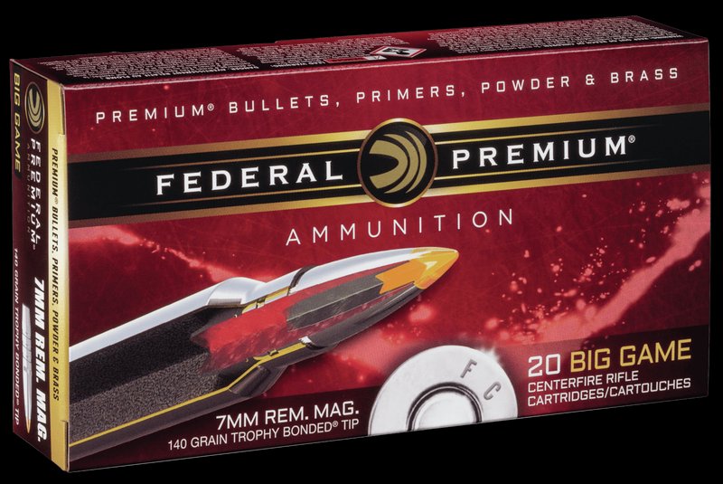Federal Premium Trophy Bonded Tip 7mm Rem Mag Ammunition 140 Grain Nickel-Plated