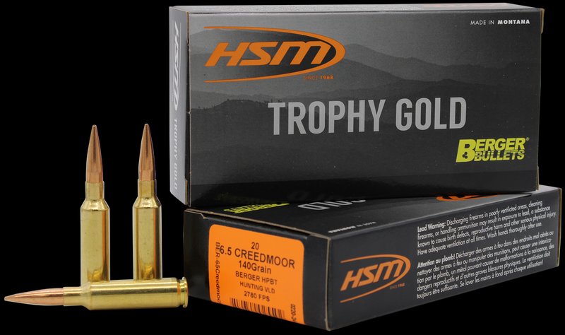 HSM Trophy Gold Extended Range 6.5 Creedmoor 140gr Berger Hybrid OTM Ammo