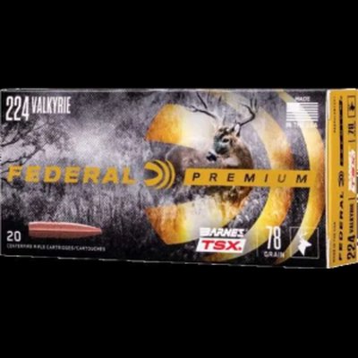 Federal Premium 224 Valkyrie 78 Grain Barnes Triple-Shock X Ammo