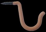 HME SAH-6 Single Prong Accessory Hook Rubber-Coated Brown Steel