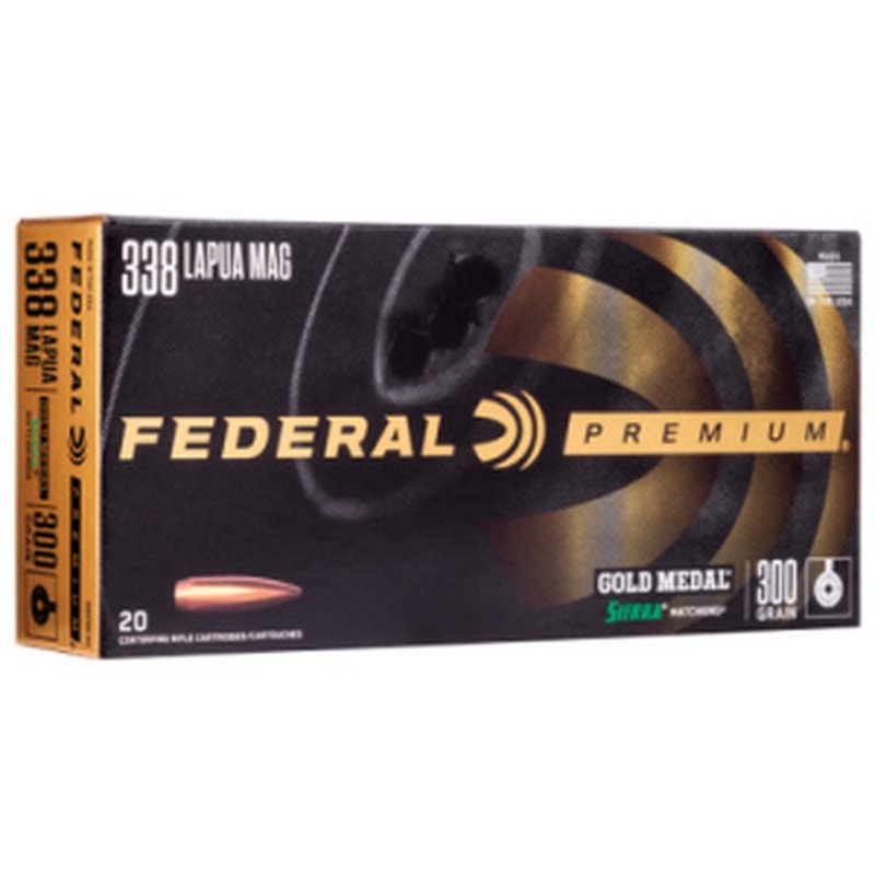 Federal GM338LM2 338 Lapua Magnum 300gr BTHP 20-Round Box