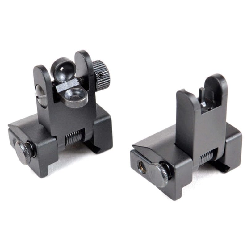 AT3 Tactical AR-15 Flip-Up Spring-Assisted Backup Mounted Iron Sights w/ Front/Rear Set