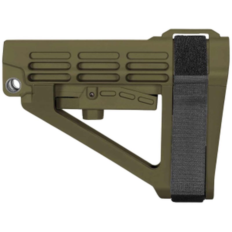 SB Tactical SBA4 X OD Green Adjustable AR Platform Stock Ambidextrous QD Sling