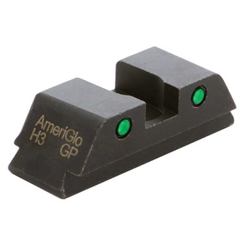 Ameriglo Classic Green Tritium 2-Dot rear sight w/ black outlines (Glock)