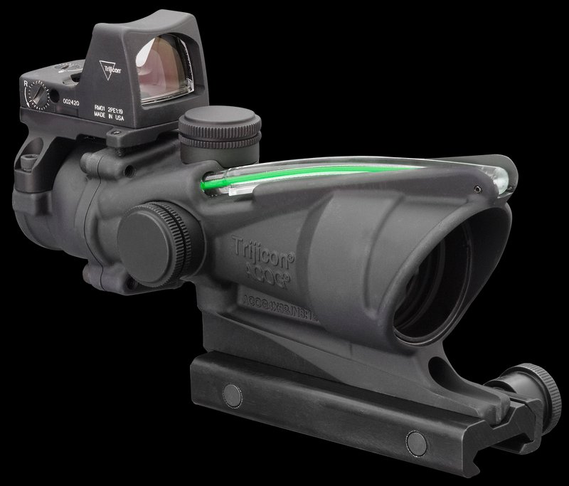 Trijicon 100552 ACOG Combo 4x Rifle Scope 32mm Objective Matte Black Dual Illuminated