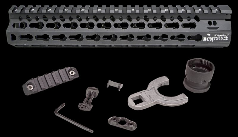 BCM KMRA10556BK KMR Alpha Handguard AR-15 10 inch Keymod Aluminum Black Anodized