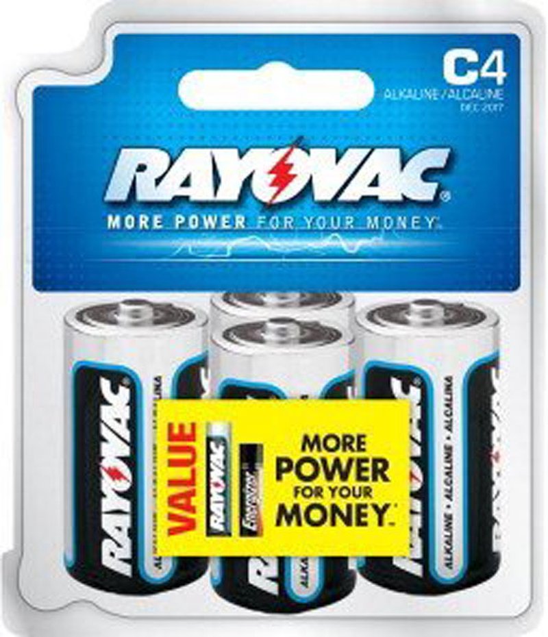 Rayovac C Size Alkaline Battery 4-Pack 814-4F Ready Power