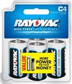 Rayovac C Size Alkaline Battery 4-Pack 814-4F Ready Power