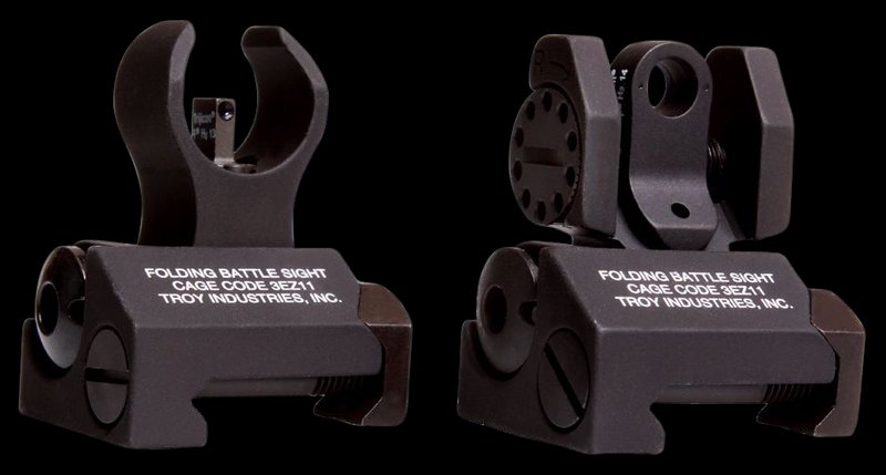 Troy Ind Micro BattleSight Set HK Front Round Rear Folding Iron Sights, SSIGIARSMBT00