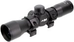 AIM Sports Inc 4X32mm Compact Rifle Scope w/ Rings, Mil-Dot Reticle