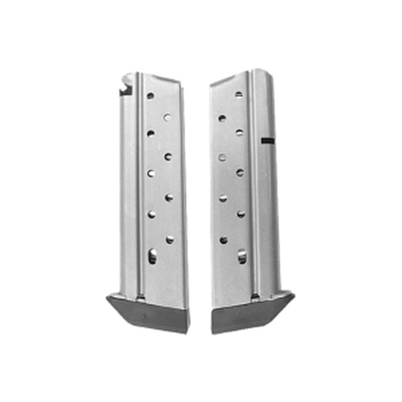 CMC Products 13111 Power Mag Stainless Steel with Black Base Pad Detachable 10rd 38 Super for 1911 Government