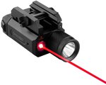 IPROTEC RM600LSR Rail Mount Light with Red Laser, USB-C Rechargeable, 600 Lumen