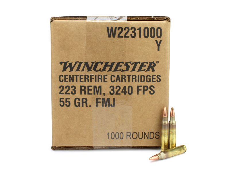 Winchester USA Lake City 223 Remington FMJ 55 Grain Ammunition 1000 Rounds