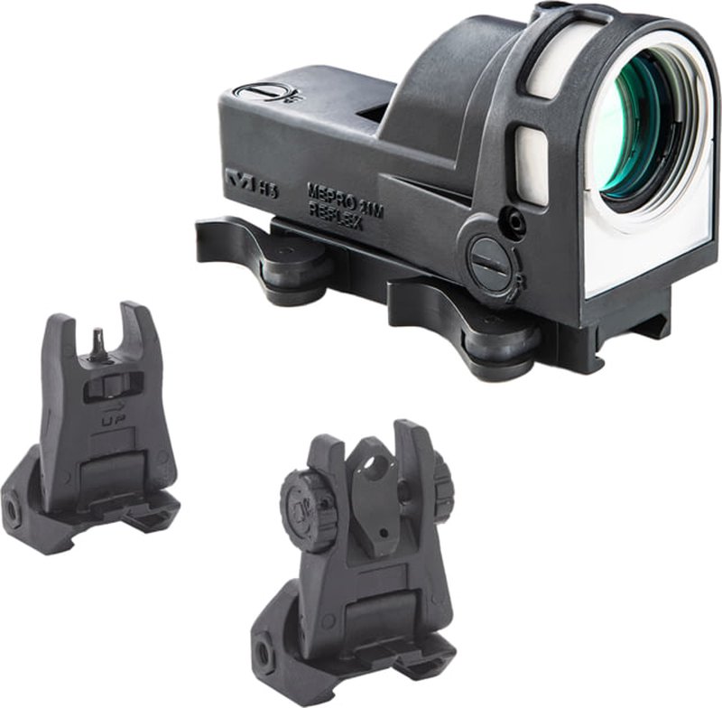 Meprolight M21 1x30mm Reflex Red Dot Sight and Fubs Self-Illuminated Flip Backup Sight