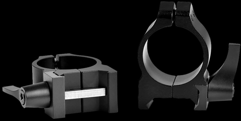Warne Maxima Quick Detach Scope Rings 1in Low Matte Black Indexable Lever