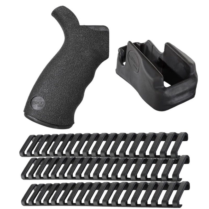 ERGO AR-15 Furniture Kit Grip + Magwell Grip + Rail Covers (LowPro)