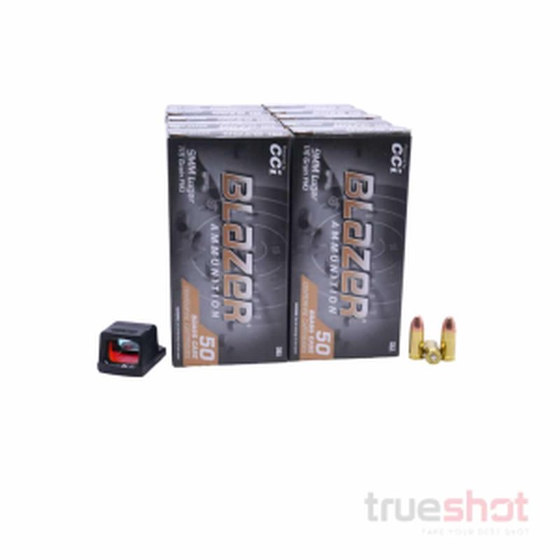 Holosun EPS Red Dot Sight Bundle 500 Rounds 9mm Ammo