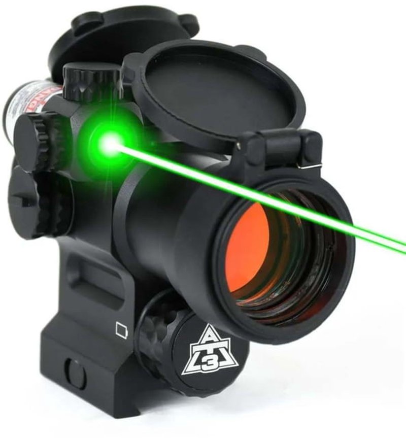 AT3 Tactical LEOS Red Dot Sight with Integrated Laser Sight & Riser