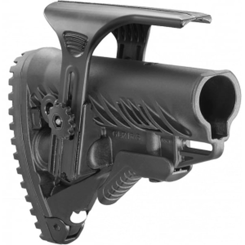 FAB Defense FXGLR16CP GLR-16 CP Buttstock Adjustable Cheekrest & Anti-Rattle Mechanism Matte Black Synthetic for AR-15, M4